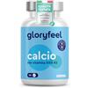 Gloryfeel Calcio Integratore con Vitamina D3 + K2, 120 Compresse, 800 mg di Calcio Arricchito con D3 e K2 per il Supporto di Ossa, Muscoli, Denti*, 100% Puro, Testato e Senza Additivi, Vegetariano