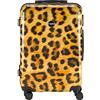 Princess Traveller Animal Print - Leopardo, giallo., Mittel Reisekoffer, Trolley rigido con ruote orientabili