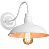 iDEGU Applique da parete Vintage Industriale, 26 cm Lampada da Parete Interni E27 Lampada per Sala da Pranzo, Cucina, Ingresso, Veranda (Bianco)