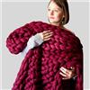Hfnnhl Coperta gigante lavorata a maglia grossa, coperta ultra morbida lavorata a maglia fatta a mano, braccio misto spesso, caldo e accogliente per divano letto, coperta lavorata a maglia ( Color : Burgundy