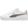 PUMA Carina 2.0 Metallic Shine, Sneaker Donna, White Gold Silver, 37.5 EU