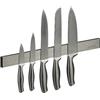 Relaxdays Barra Magnetica Portacoltelli in Acciaio Inox, Autoadesiva, Asta Lunga 40 cm, Guida a Parete, Argento Nero