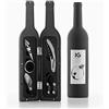 InnovaGoods® Astuccio a Bottiglia per Utensili da Vino, 5 Pezzi Eleganti e Funzionali, Design Originale e Magnetico, Nero, 7x7x33 cm, Metallo
