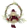 Flair Flower Ghirlanda decorativa in rattan con elfo con rami di abete, fiori artificiali, bacche, ghirlanda di Natale, per porta, parete, corona dell'Avvento, ghirlande decorative, decorazione natalizia