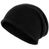 Villand Cappello Slouchy in Cashmere al 100% per Donne, Morbida Cuffia in Cashmere Calda per Signore (Nero)