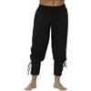 SHEYOW Uomo Pantaloni Medievale retrò con Lacci Punk Pants Cosplay da Vichingo Pirata Costume Halloween (M, Verde)