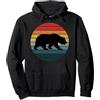 BEAR LOVER PRESENTA Vintage Bear Silhouette In Sunset Retro Sun Colorato Grunge Felpa con Cappuccio