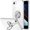 Pnakqil Cover per iPhone 8/iPhone SE 2020/iPhone 7/SE 2022 Trasparente Custodia con 360 Gradi Ruotabile Anello Magnetico Cavalletto, Morbido Silicone Ultra Sottile Antiurto Case per iPhone 8