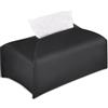 HONZUEN Porta Fazzoletti Pelle Sintetica PU, Scatola Rettangolare Porta Tovaglioli con Coperchio Rimovibile, per Casa Ufficio, Adatto Fazzoletti di Carta, Porta Salviette Nero 23x12,5x10cm