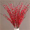 OUKEYI 10 fiori artificiali a stelo lungo 69,5 cm, fiori di gelsomino finti bouquet di fiori per hotel, casa, ufficio, cucina, camera da letto, matrimoni, decorazioni fai da te (rosso)