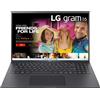 LG Gram 16ZB90R Notebook 16 - Windows 11 Home, Intel i7 Evo, 16GB RAM, 512GB SSD, solo 1.19kg di peso, Obsidian Black