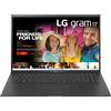 LG Gram 17ZB90R Notebook 17 - Windows 11 Home, Intel i7 Evo, 16GB RAM, 512GB SSD, solo 1.35kg di peso, Obsidian Black
