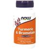 NOW Foods Curcuma e bromelina - 90 vcaps