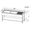 Fimar attrezzature per la ristorazione p GD186BL2 Lavello aperto con 2 vasche a sinistra dim.1800 x 600 x 950h