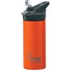 Laken Jannu, Bottiglia d'acqua termica e isolante in acciaio INOX per bambini, borraccia bocca larga, Arancione, 500 ML