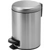 GEDY G-Potty pattumiera bagno satinata 5 L, Misure: 27,5X20,6X26,8 CM, In acciaio inox e polipropilene, Cestino bagno con chiusura soft close, Cestino removibile, Design R&S Gedy, 2 anni di garanzia