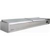 Forcold Vetrina Refrigerata Pizzeria con Coperchio Inox AISI 201 - Profondità Cm 39,5 - Capacità N° Vaschette 5 GN1/3 + 1 GN1/2