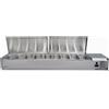 Forcold Vetrina Refrigerata Pizzeria con Coperchio Inox AISI 201 - Profondità Cm 39,5 - Capacità N° 9 Vaschette GN1/3
