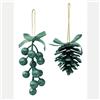 Giocoplast Natale Pigne e Bacche Glitter Verde Smeraldo 6-13 cm Prezzo Caduno, Indicare la Prefere