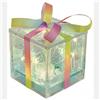 Giocoplast Natale Pacco Regalo Vetro Crystal Design 7 cm con Gocce di led a Batteria in Vetro