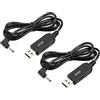 YOKIVE 2pz DC 5V a DC 9V USB Step Up Voltaggio Convertitore, Cavo Alimentazione con DC Gomito jack 3,5 Mm x 1,35 Mm, Ottimo per Router,fotocamera (Nero, 6W 1A)