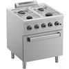MBM Cucina a gas - N. 4 fuochi - Forno elettrico ventilato - cm 70 x 71.8 x 85h Acciaio inox