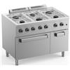 MBM Cucina a gas - N. 6 fuochi - Forno elettrico - cm 110 x 71.8 x 85h Acciaio inox