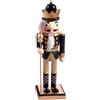 Ciao Schiaccianoci Natale Soldatino Re con scettro (24cm) in legno glitterato, nero/oro