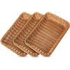 AKOLAFE Confezione da 3 cestini in vimini per regali, plastica, 35x25 cm, pane, picnic, rettangolari