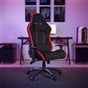 DEGHI Poltrona da gaming girevole in similpelle nera con illuminazione led integrata e supporto lombare - Sneeky