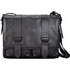 fixbag Pride and Soul Fixbag FB2047135 - Borsa a tracolla con tracolla Klickfix compatta per bicicletta, borsa per laptop da 15, in vera pelle, ca. 33 x 39 x 13 cm, colore: marrone scuro