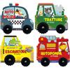 Edibimbi Brum brum: Il trattore di Teddy-L'autopompa di Freddy-L'auto della polizia di Foxy-L'escavatore di Danny. Ediz. a colori