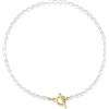 GAVU Collana di Perle di Acqua Dolce da Donna con Chiusura T-Bar Placcata Oro 50cm