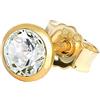 NKlaus orecchino singolo a perno 5,0mm oro giallo 585 14 carati uomo orecchino cristallo zircone bianco 1768