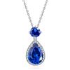 YONVUN Zircone Diamante Ciondolo Collana Placcato 18k Oro Lacrima Ovale Perla Cristallo Rubino Smeraldo Zaffiro Ametista Argento Gioielli Set Regalo per Madre Moglie Fidanzata Figlia