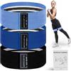 MERCURYAL Confezione da 3 fasce elastiche per muscolo - fasce elastiche glutei - fasce elastiche per fitness, antiscivolo, fasce gluteo - fasce elastiche per muscolo (nero, blu, azzurro)