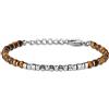 GAVU Bracciale di Perline di Pietre Dure Occhio di Tigre Ematite e Acciaio Inossidabile da Uomo