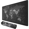 NONSOLOINFORMATICA Tappetino Mouse 900 x 400, Mouse Pad Tappetino Mouse Gaming NI Grande XXL Pad con Base in Gomma Antiscivolo Mappa del Mondo - Nero