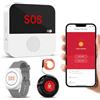 ChunHee Pulsante di Emergenza WiFi per Anziani Bracciale di Emergenza Sistema di Allarme di Emergenza per Anziani Pazienti Disabili (Supporto solo 2.4GHz Wi-Fi) (Plug-in (con orologio 2-1))
