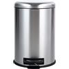 Amazon Basics Pattumiera Rotondo con pedale, in acciaio inox, 20 l