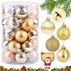 Mecctuck Set di 34 palline di Natale, palline per albero di Natale, in plastica, per albero di Natale, per Natale, matrimoni, 4 cm (oro)