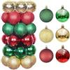 LATERN 30 Pezzi Palline di Natale, 6CM Rosso Verde Oro Ornamenti della Palla di Natale Palline Natalizie Infrangibili da Appendere per L'albero di Natale Vacanze Natale Festa Decorazione (6 Stili)