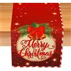 BOXOB Runner da Tavola Natalizio, 184x35cm Tovaglia di Natalizia Runner da Tavola di Merry Christmas Lino Tovaglia con Decorazioni Natalizie per Tavolo da Pranzo Cena (Stile Campana Rossa)