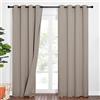 PONY DANCE Tende Fonoassorbenti a Tre Strati Tenda Termica Isolante Tende Soggiorno con Anelli 100% Tenda Oscurante da Interno Tende Camera da Letto 2 Pezzi 132x213 CM, Sabbia