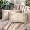 Chicamy Set di 2 Beige Federe Cuscini Divano 30x50 Mandala Fodera per Cuscino Lino Copricuscini Quadrati Motivo Tappeto Vintage Cuscini Decorativi per Divano Biancheria Decorativi per Giardino Patio