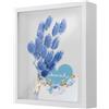 heavenlife cornice 3D Profonda, 22x27cm Ombra Profonda Box Portafoto, Legno Cornice per Oggetti con Foglio Acrilico Trasparente, Contenitore Riempibile per Souvenir Fiore (Bianco 5CM)
