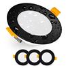 EMOS Set di 3 faretti LED da incasso, 230 V, 5 W, 500 lm, 4000 K, bianco neutro, impermeabile, IP54, 230 V, rotondo Ø 95 mm, ultra piatto, nero