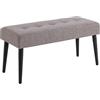 AC Design Furniture Gloria - Panca con rivestimento strutturato in grigio chiaro e gambe in acciaio nero, stile moderno, mobili da sala da pranzo, mobili da corridoio, 95 x 45 x 38 cm