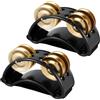 PEUTIER 2 Pezzi Tamburello da Piede, Scuotitore Pedale per Percussioni Tamburo con Campanelle in Acciaio Strumento Musicale Accessori per Concerti Feste Suonare Batteria e Chitarra (Oro)