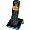 Alcatel S280 NERO/BLU - Telefono Cordless DECT : Design Compatto, Colori Accattivanti, Ampio Display Retroilluminato, Funzione Vivavoce, Blocco delle Chiamate Indesiderate